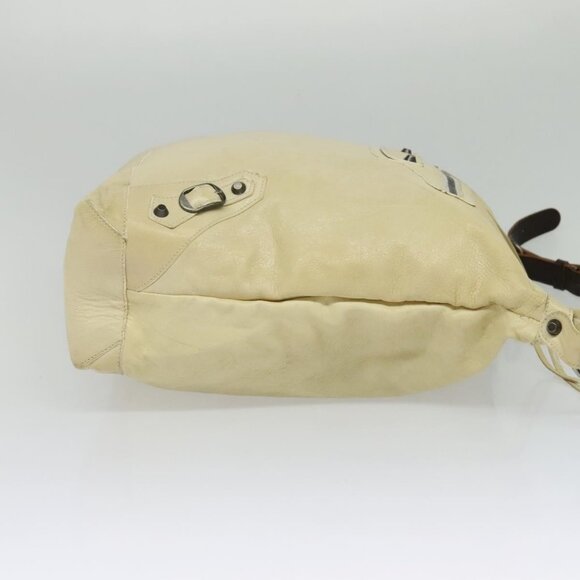 BALENCIAGA The Day Shoulder Bag Leather Beige Auth - Picture 4 of 14